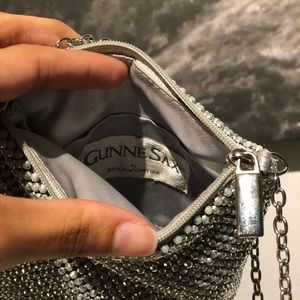 SPARKLY CLUTCH WITH SILVER STRAP